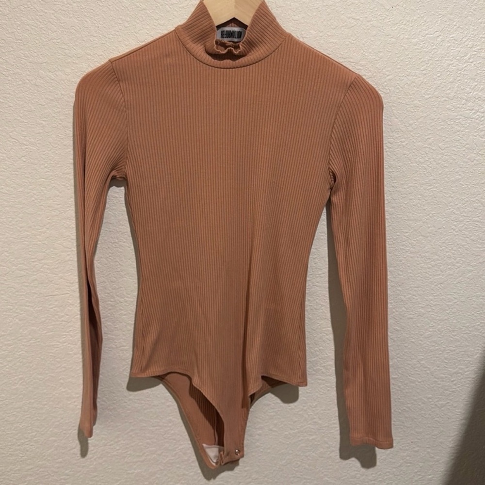 Reformation Ribbed Tan Bodysuit - Picture 2 of 6